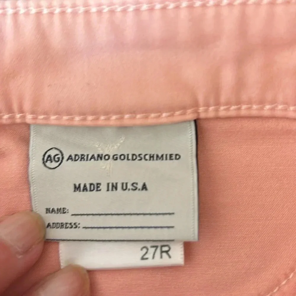 Adriano Goldschmied Zip Up Jegging Jean Ankle Women Size 27 Pink Denim Stretch‎